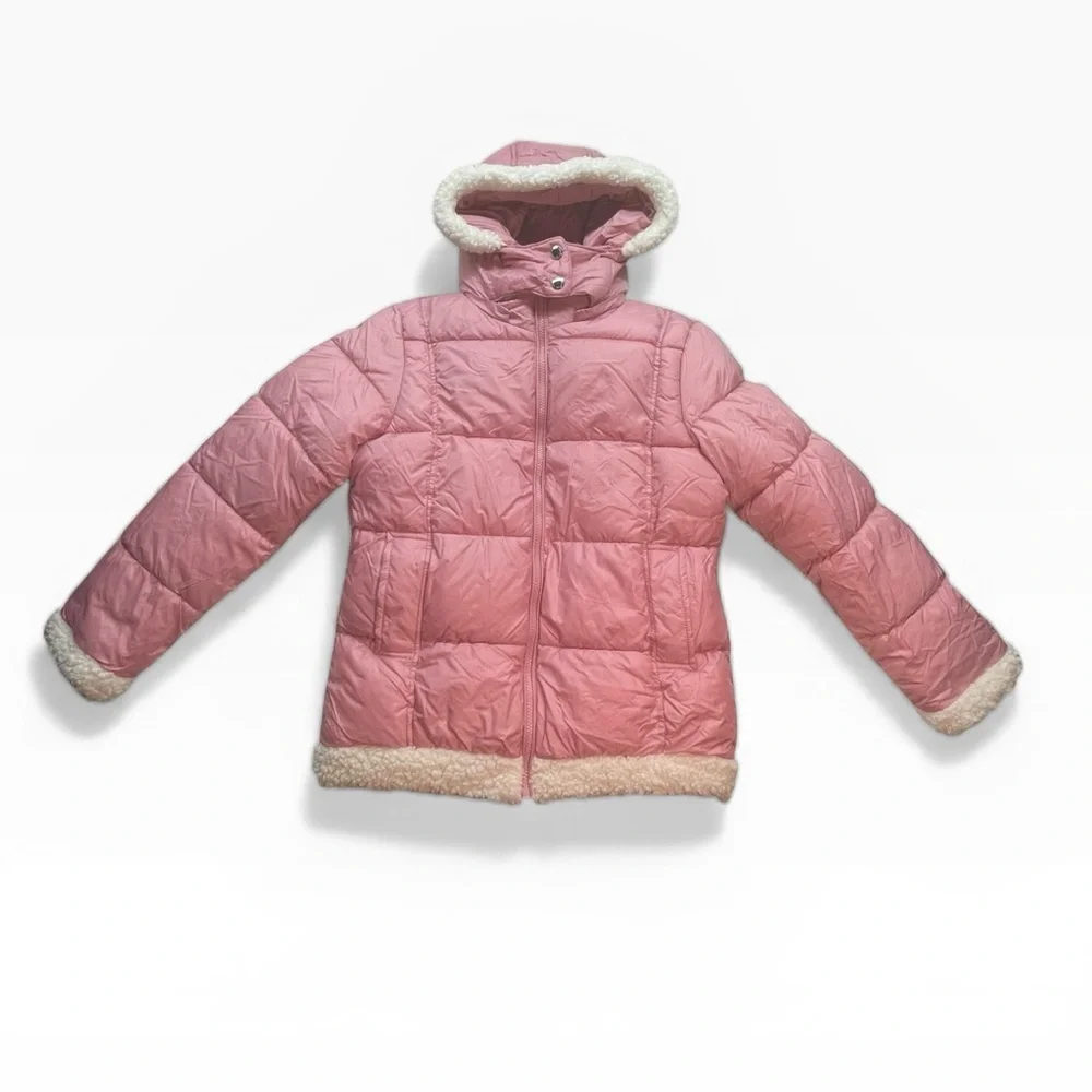 Sam Edelman Jacket Pink Sherpa Star Puffer Youth L 14/16 NWT